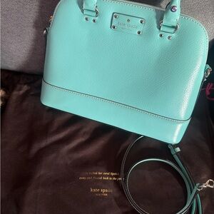 kate spade Pebble Leather Satchel in Aqua/Turquoise